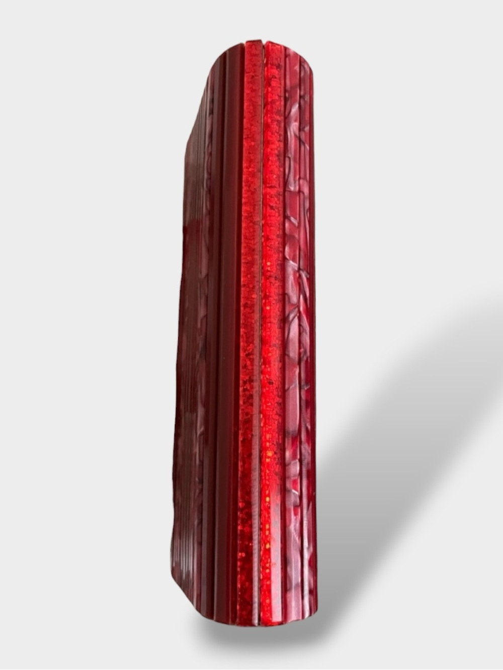 Kurt Geiger 🪢 Red Stripe Perspex Party Clutch - Picture 7 of 9
